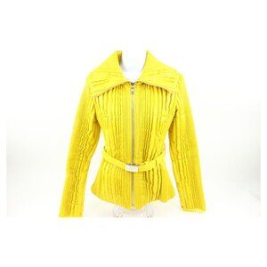 Prada Women's 34 US Yellow Quilted Blouson Jacket 121PR44